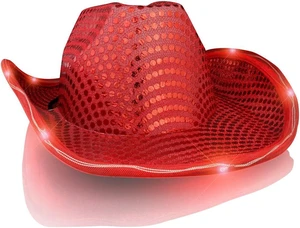 blinkee led flashing cowboy hat with red sequins by blinkee led flashing cowboy hat with red sequins by