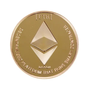 Gold Plated Ethereum Cryptocurrency Coin Gold Plated Ethereum Cryptocurrency Coin