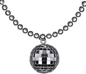 Disco Ball Charm Necklace On Silver Beads Disco Ball Charm Necklace On Silver Beads