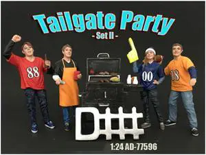 "Tailgate Party" Set II 4 piece Figurine Set for 1/24 Scale Models by American Diorama