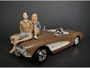 Seated Couple Release III 2 Piece Figurine Set for 1/18 Scale Models by American Diorama 38217 38218
