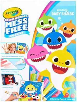 Crayola Baby Shark Wonder Pages Mess Free Coloring Gift, Kids Indoor Activities at Home