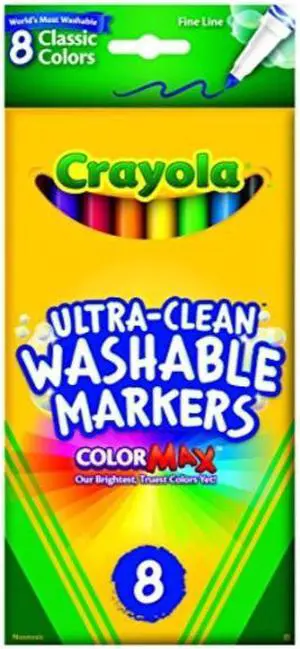 Crayola 8 Pack Ultra-Clean Fine Line Washable Markers Classic Colors Crayola 8 Pack Ultra-Clean Fine Line Washable Markers Classic Colors