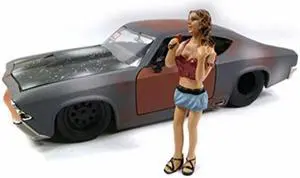 Look Out Girl Monica Figure For 1:24 Scale Diecast Car Models by American Diorama