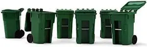 First gear 1/34 Scale Plastic collectible green Trash carts - Set of Six carts (#90-0519) First gear 1/34 Scale Plastic collectible green Trash carts - Set of Six carts (#90-0519)