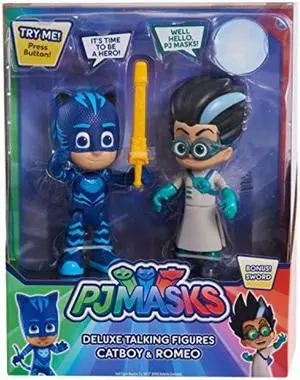 PJ Masks PJMASKS 95346 Talking Figure Set-catboy Vs Romeo, Multi-color