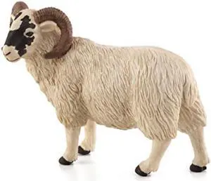 mojo 387081 black faced sheep ram toy figure