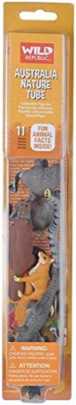 Wild Republic Australia Toy Figures, Kangaroo, crocodile, Koala, Platypus, Wombat, Emu, Dingo, Tasmanian Devil, Snakes, gifts for Kids, 11Piece Set