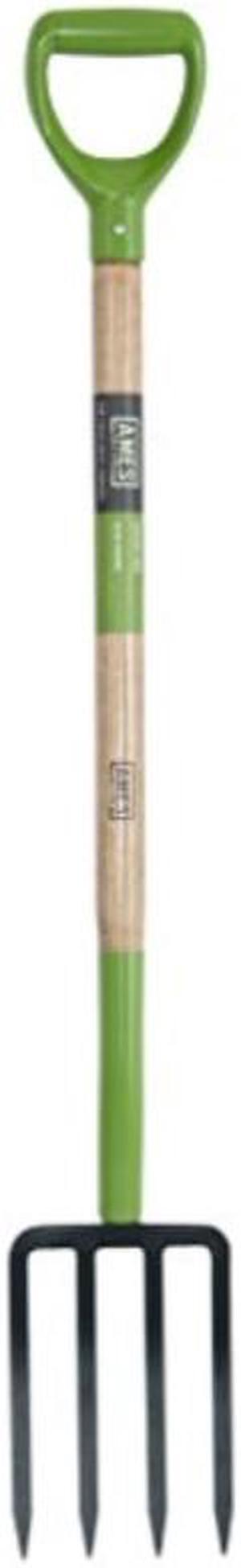 AMES 2826200 4-Tine Forged Steel Spading Fork with Hardwood Handle and D-Grip 45-Inch