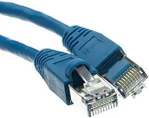 Shielded Cat6a Blue Ethernet Patch Cable, Snagless/Molded Boot, 500 MHz, 3 foot