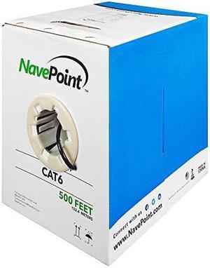 NavePoint CAT6 (CCA) Ethernet Network Cable / Wire UTP Pull Box 500ft Cat-6 Black