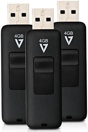 3PK 4GB FLASH DRIVE COMBO USB 2.0 BLACK RETRACT CONECT