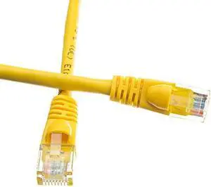 Cat5e Yellow Ethernet Patch Cable, Snagless/Molded Boot, 6 inch