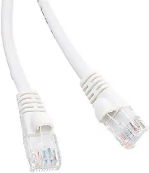 Cat5e White Ethernet Patch Cable, Snagless/Molded Boot, 6 inch