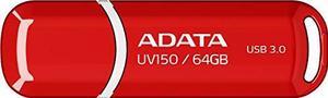 adata uv150 64gb usb 3.0 snapon cap flash drive, red auv15064grrd