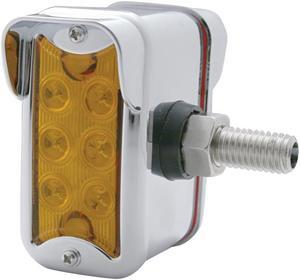 6 LED Dual Function T Mount Double Face Light w/ Vertical Visor - Amber & Red LED/Amber & Red Lens