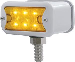 6 LED Dual Function T Mount Double Face Light w/ Bezel - Amber & Red LED/Amber & Red Lens