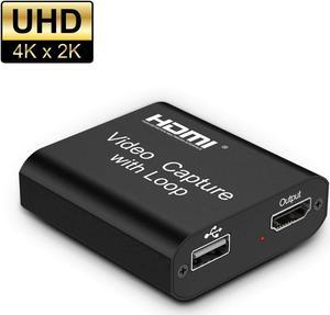 DIGITNOW Video Capture Card 4K HDMI Video Capture Device with Loop Out, Full HD 1080P Live Streaming Video Recorder Converter, Support Windows?Android and Mac OS