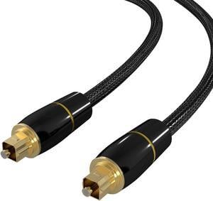 Optical Audio Cable - [24K Gold-Plated, Ultra-Durable] Syncwire Toslink  Cable Fiber Optic Male to Male Cord for Home Theater, Sound Bar, TV, PS4