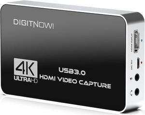 DIGITNOW 4K HD USB 3.0 Video Capture Card with HDMI Loop-Out, 4k 60Hz No Lag Passthrough for Video Recording,Support Capture Resolution Up to 4K NV12 Format,Compatible with PS5/Xbox