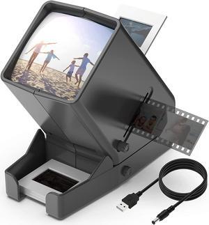 DIGITNOW 35mm Slide Viewer, 3X Magnification and Desk Top LED Lighted Illuminated Viewing, Battery Operation-for 35mm Slides & Positive Film Negatives(4AA Batteries Included)