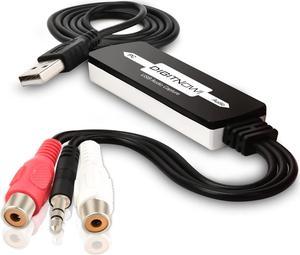 DIGITNOW USB Audio Capture Card Grabber for Vinyl Cassette Tapes to Digital MP3 Converter, Support Mac & Windows 10/8.1/8 / 7 / Vista/XP