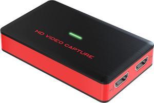Capture Card, USB 3.0 HDMI HD Game Video Capture Card with HDMI Loop-Out Support 1080P 60FPS HDMI Video, Game Recorder Box Device Live Streaming for Windows Linux Os X System Xbox 360,Wii U,PC,OBS