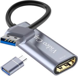Capture Card, 4K HDMI to USB 3.0 HD Game Capture Card, 1080P Video Capture Card for Streaming, Nintendo Switch, PS34, YouTube, Xbox - Silver