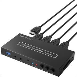 DIGITNOW 4 Channel USB 3.0 HDMI Video Capture Card, 1080P 60fps HDMI Game Caputre for Video Game Recording via DSLR, Camcorder