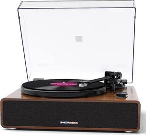 DIGITNOW! Vinyl Record Player with Belt Drive,Turntable with Built-in Hi-Fi Speakers,Record Player with Magnetic Cartridge,Supports Bluetooth Playback,Vinyl to MP3 Function/Phono preamp/AUX-in/RCA