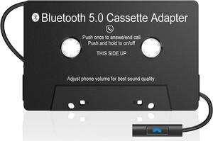 Audio Cassette Aux Adapter, Bluetooth 5.0 Cassette Receiver, Cassette Tape to Aux Adapter, Tape Audio Adapter, Tape Desk Player for Listening Mobile Phone Music and Car Voice, Hands Free