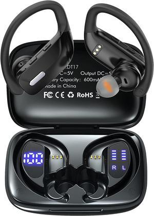 DigitNow Wireless Earbuds Bluetooth 5.1 Headphones 48H Playtime Sport Earphones with LED Display,Over-Ear Buds Built in Mic in Ear Waterproof Headset for Workout Running Gaming