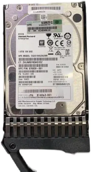 For 872481-B21 1.8TB SAS 12G 10K 2.5 872738-001 G9 G10 hard disk