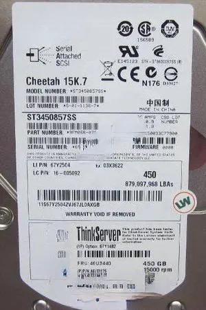 For Lenovo ThinkServer RD630 server hard disk 450G 15K SAS 3.5-inch 6GB