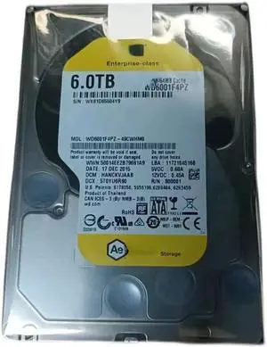 For Western Data PMR/CMR vertical 3.5 inch WD6001F4PZ enterprise gold disk 6T desktop computer hard disk