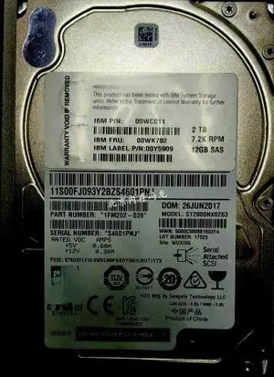 For IBM 2TB 2T 7.2K SAS 2.5 00WC011 00WK792 V3500 V3700 storage hard disk