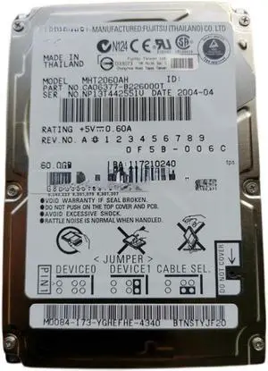 For FUJITSU MHT2060AH 60G 5400RPM 2.5 PATA/IDE/parallel port hard disk