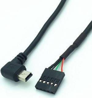 50CM  usb mini 5P Male 90 Right angle  to 1x 5Pin Female 2.54 USB header motherboard cable