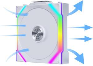 Lian Li UNI Fan SL - Wireless 120 - Single Pack - ARGB Fan  - Controller Not Included - 2.4 GHz Wireless Control - Customizable Lighting Effects - Controller required for use. - White (12SL1W1W)