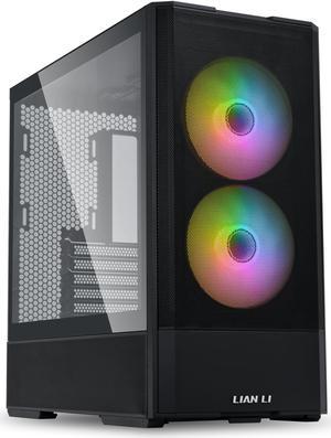 LIAN LI LANCOOL 207 Compact ATX RGB Gaming Computer Case, Tower Chassis w/ 2x140mm  ARGB,2x120mm PWM Fans Pre-Installed, reinventing ATX Layout / Tempered Glass Side Panel (Black) --- LANCOOL 207RX