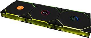Lian Li UNI Fan TL LCD 120 Wireless - Triple Pack (Reverse Blade ) - 2.4 GHz Wireless Controller Included - Infinity Mirror Design - LCD Display - Controller required. - Black 12RTLLCD1W3B)