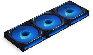 Lian Li UNI Fan SL-Infinity 120 - Triple Pack (Reverse Blade) ARGB Fan-Daisy-Chain Design-Infinity Mirror-Cable Management-Customizable Lighting Effects w/Controller- Black (12RSLIN3B)