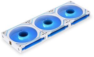 Lian Li UNI Fan SL-Infinity 120 - Triple Pack (Reverse Blade) ARGB Fan-Daisy-Chain Design-Infinity Mirror-Cable Management-Customizable Lighting Effects w/Controller- White(12RSLIN3W)