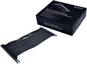 Lian Li - PCIE 5.0 Riser Cable Premium PCI-E 16X 5.0 Double Bandwidth Extender Riser Cable Length 200mm;20cm. Compatible with PCIe 4.0, Black (PW-PCI-520X)