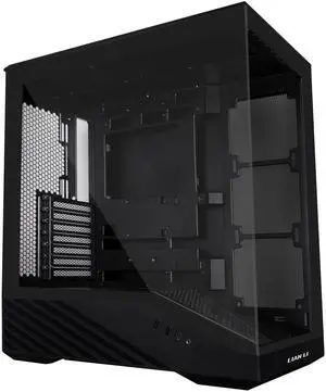Lian Li V100 ATX Mid-Tower PC Case, LED RGB Strip, Display Platform Design with Tempered Glass, Support 420mm GPUs, 360mm Radiator, Side I/O & Optimized Airflow, Dust Filiter - Black (V100X)