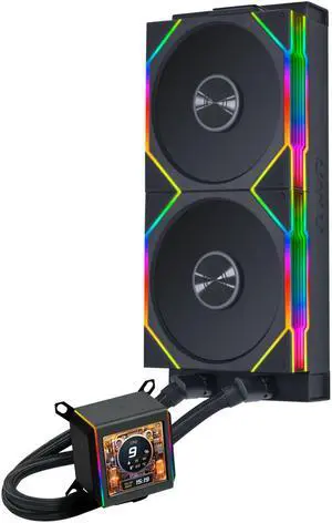 Lian-Li Galahad II LCD TL Liquid CPU Cooler 280mm AIO - 2X 140 RGB TL Wireless Fans - 2.88 IPS LCD Screen - Black (GA2ALCD28TLW)