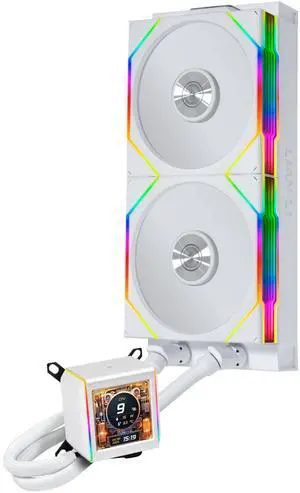 Lian-Li Galahad II LCD TL Liquid CPU Cooler 280mm AIO - 2X 140 RGB TL Wireless Fans - 2.88 IPS LCD Screen - Black (GA2ALCD28TLB)