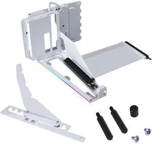 Lian Li ATX PC Case Multi-Directional 4 Slots Vertical GPU Kit V3 - Premium Gen 5 Riser Cable PCI-E 5.0 x16-155mm, PCIe 3.0/4.0 Compatible, Adjustable Position - (VG4v3 White)