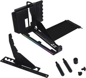 Lian Li ATX PC Case Multi-Directional 4 Slots Vertical GPU Kit V3 - Premium Gen 5 Riser Cable PCI-E 5.0 x16-155mm, PCIe 3.0/4.0 Compatible, Adjustable Position - (VG4v3 Black)