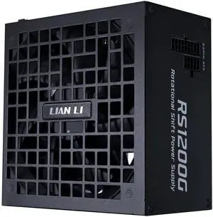Lian Li RS1200X - Rotational Shift Fully Modular ATX Power Supply - 1200W (USB Hub Included) - 80 Plus Gold Efficiency - ATX 3.1 & PCIe 5.1 Compliant - Easy Cable Management - Black (RS1200G.BH)